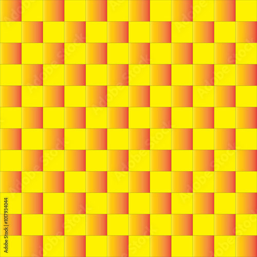 40 Checker chess with Yellow back ground and Orange gradient squares grid abstract background photo