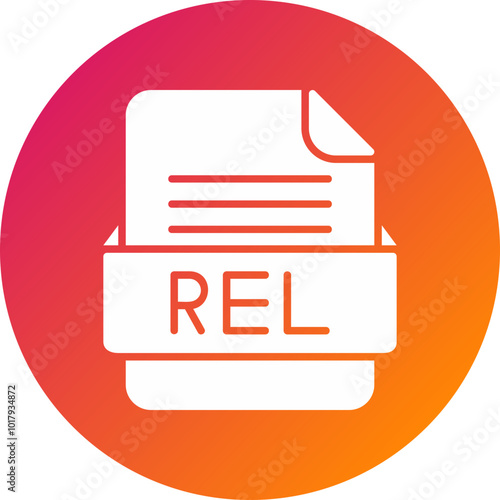 REL File Format Vector Icon Design