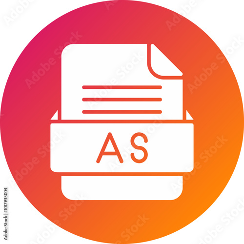 AS File Format Vector Icon Design