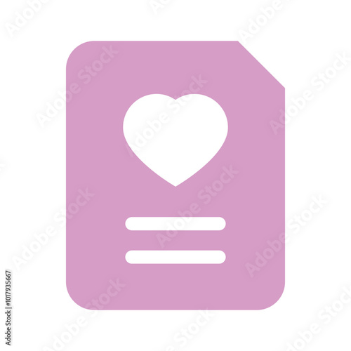 A document with a heart symbolizing favorite or special documents