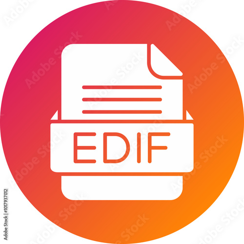 EDIF File Format Vector Icon Design