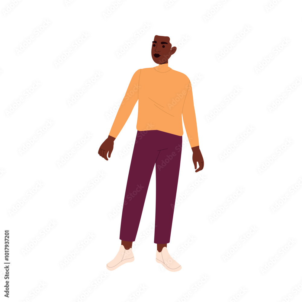 Man Character Thinking Choosing Clothes at Shop or Fashion Store Vector Illustration Man Character Thinking Choosing Clothes at Shop or Fashion Store Vector Illustration