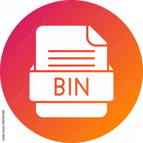 BIN File Format Vector Icon Design