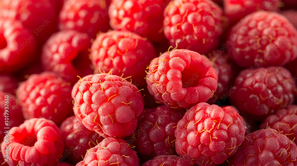 Close-up of Fresh Red Raspberries. Close-up of Fresh Red Raspberries.