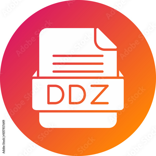 DDZ File Format Vector Icon Design