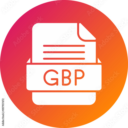 GBP File Format Vector Icon Design