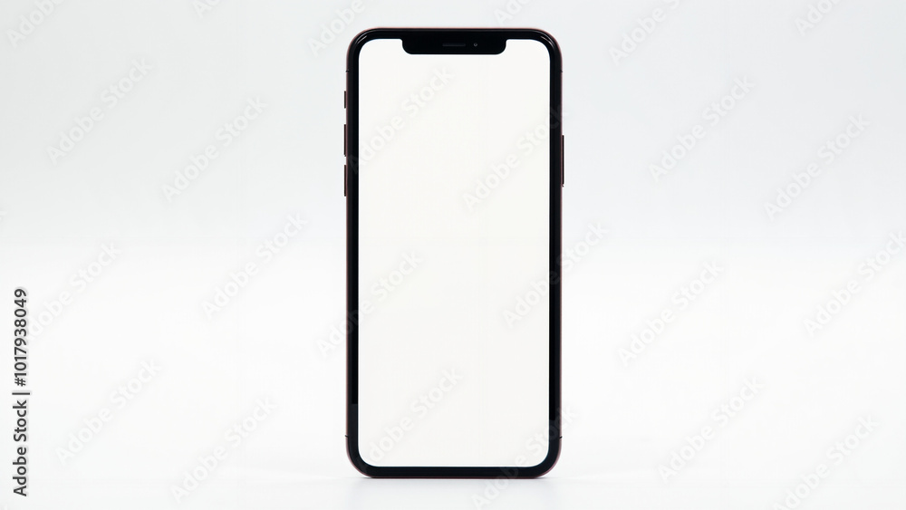 Sleek Black Smartphone with White Screen: Modern Device for Tech Ads, App Mockups, and UI Design Presentations Sleek Black Smartphone with White Screen: Modern Device for Tech Ads, App Mockups, and UI Design Presentations