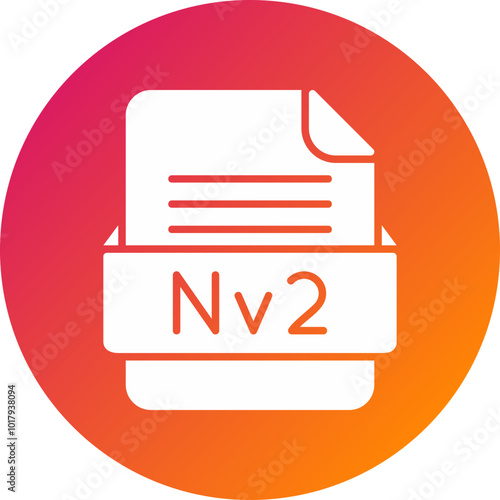 Nv2 File Format Vector Icon Design
