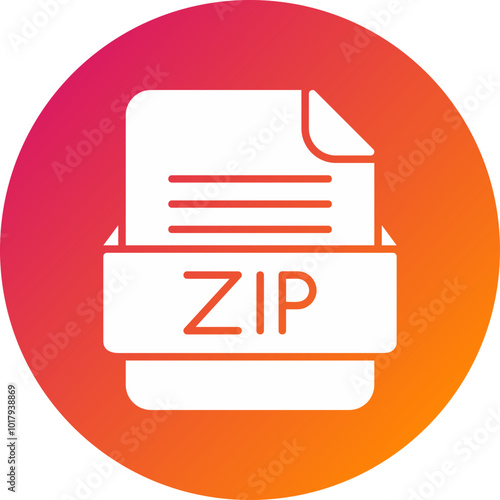 ZIP File Format Vector Icon Design