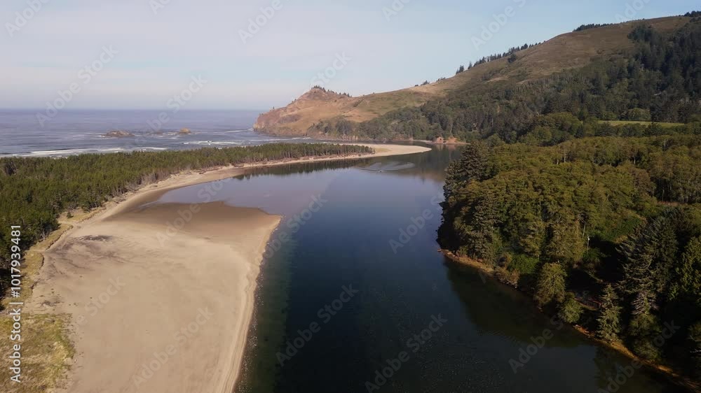 Aerial view of a coastal landscape. Aerial view of a coastal landscape.