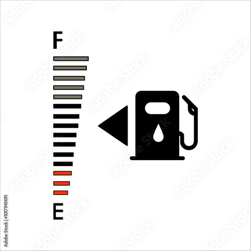 Fuel indicators gas meter. Gauge vector tank full icon. Car dial petrol gasoline dashboard.