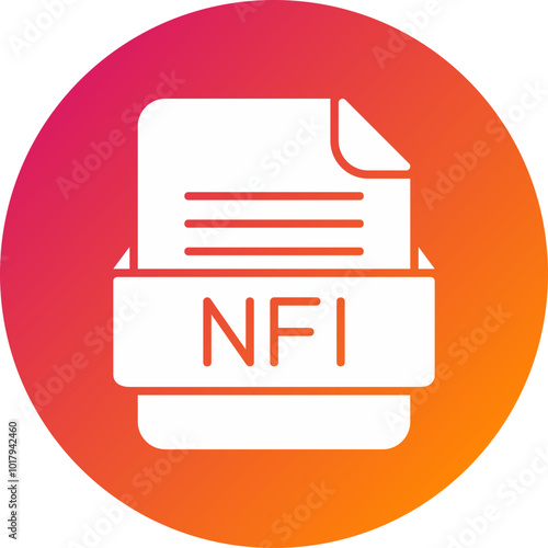 NFI File Format Vector Icon Design