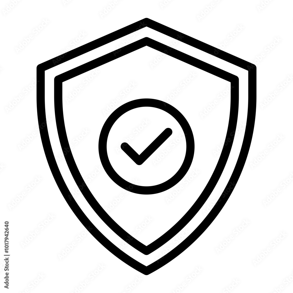 Shield Vector Line Icon Design Shield Vector Line Icon Design