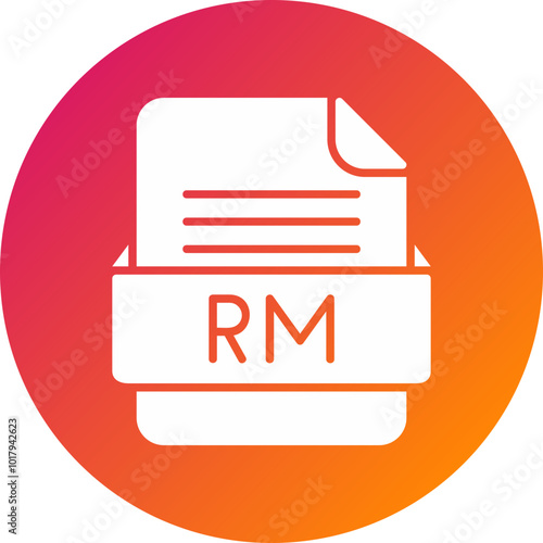 RM File Format Vector Icon Design