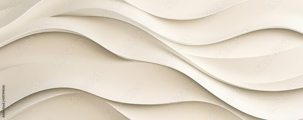 Obraz premium Minimalist wallpaper with soft linear waves, neutral tones, modern design, seamless and elegant