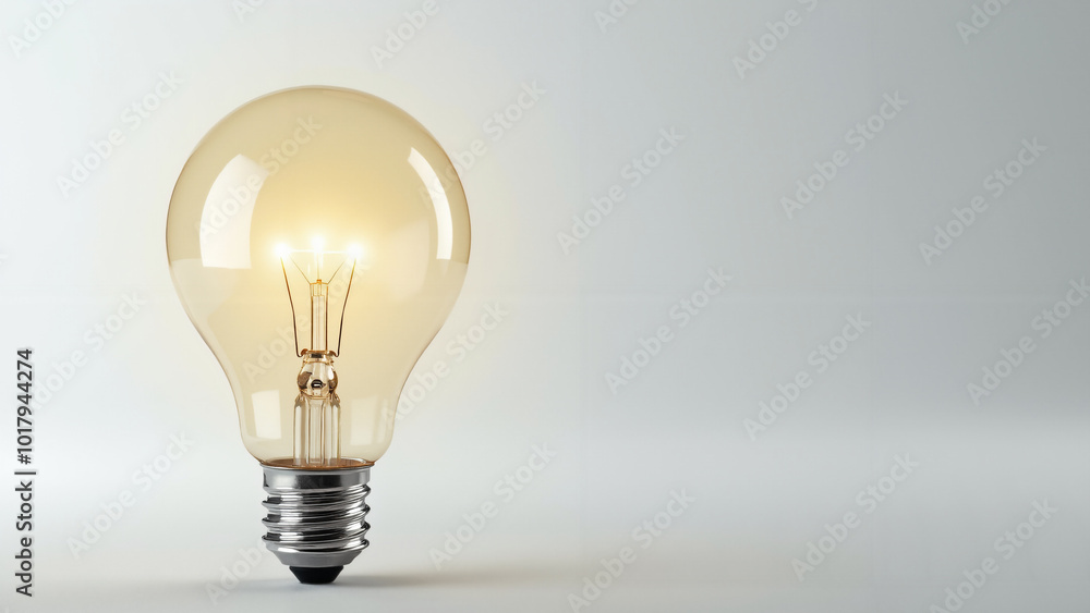 Classic Incandescent Light Bulb Illuminating with Warm Glow: Perfect for Nostalgic Home Decor or Energy Efficiency Comparisons Classic Incandescent Light Bulb Illuminating with Warm Glow: Perfect for Nostalgic Home Decor or Energy Efficiency Comparisons