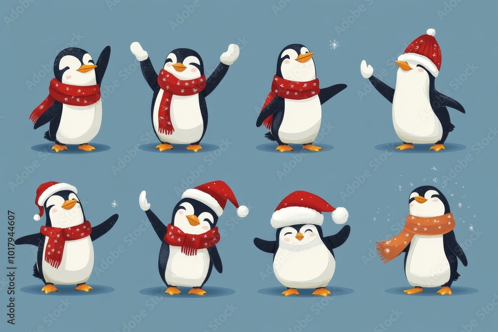 Festive Penguins Celebrate Christmas Cheer Festive Penguins Celebrate Christmas Cheer