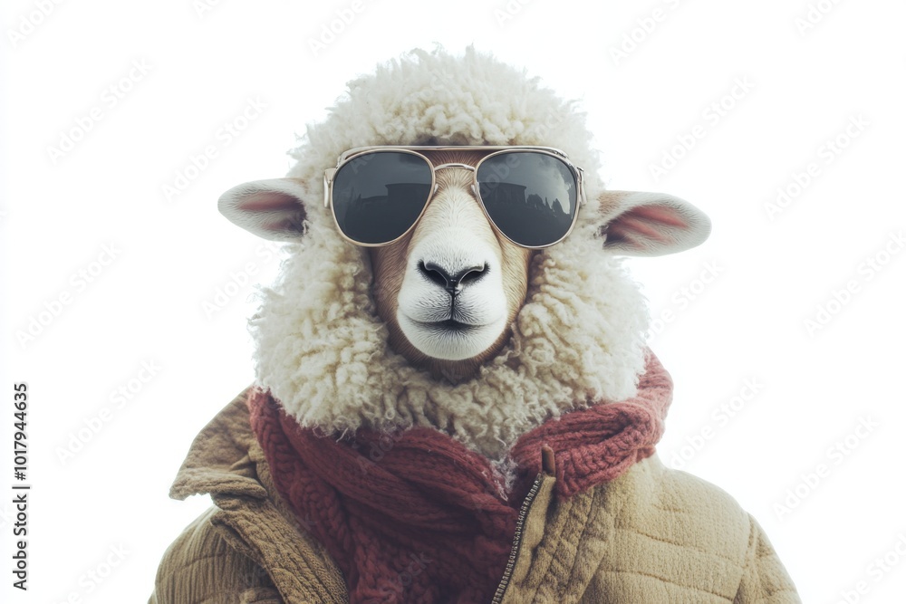 Whimsical Sheep-Headed Character Whimsical Sheep-Headed Character