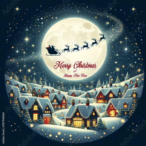 merry christmas and happy new year card