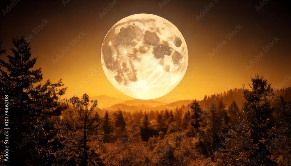 moon in center of a fantasy landscape, brown colors, moon in center of a fantasy landscape, brown colors,
