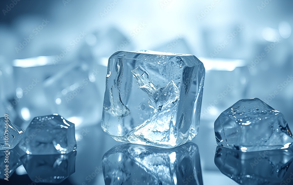 A Touch of Frost: Ice Cubes Adorning a Glass A Touch of Frost: Ice Cubes Adorning a Glass