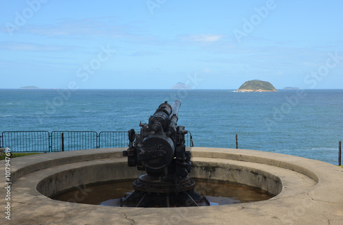 Detail of the old artillery cannon of the Santa Cruz da Barra Fortress, Niteroi, Rio de Janeiro	
 photo