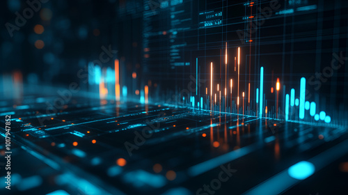 yearly financial report chart with years data statis Modern chart background ai generative