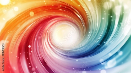 This image showcases a mesmerizing swirl of colors, forming a dynamic vortex with a radiant light at the center, symbolizing energy abundance. photo