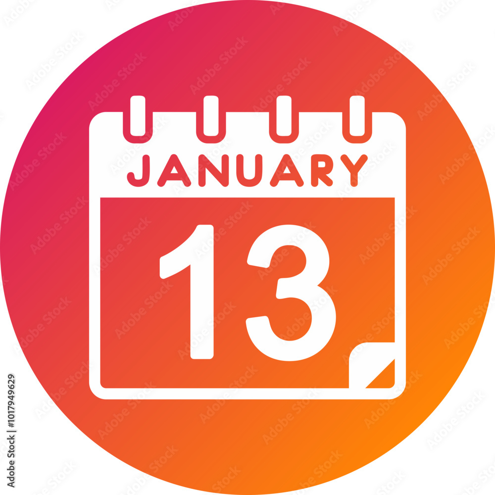 13 January Vector Icon Design 13 January Vector Icon Design