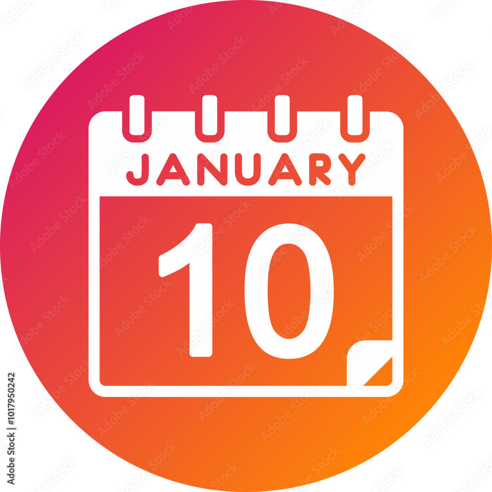 10 January Vector Icon Design 10 January Vector Icon Design