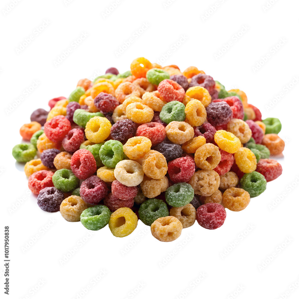 Cereal clusters isolated on transparent background