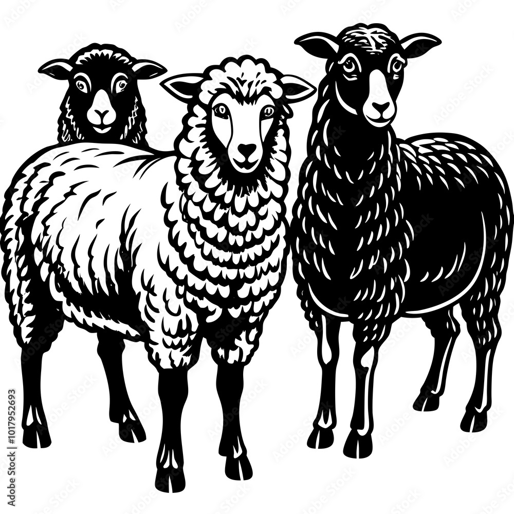 Fototapeta premium set of sheep