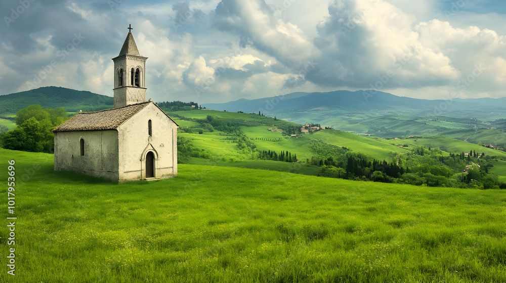 Church on a Hilltop in Tuscany. Church on a Hilltop in Tuscany.
