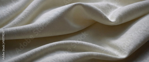 Close-up of White Fabric Texture