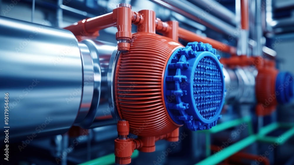 Fototapeta premium Innovative Heat Exchanger Design for Enhanced Industrial Efficiency and Performance