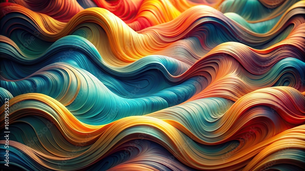 Abstract art with playful twist featuring wavy textured elements Abstract art with playful twist featuring wavy textured elements