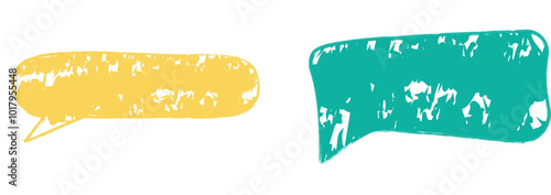 Colorful and Whimsical Hand drawn Crayon Speech Bubble