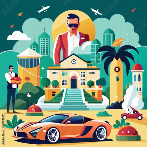 Luxury and Wealth - A Visual Depiction of Extravagant Lifestyles in EPS Format