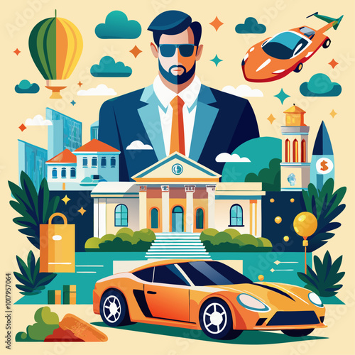 Luxury and Wealth - A Visual Depiction of Extravagant Lifestyles in EPS Format