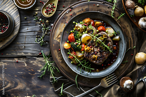 food on a table with spices