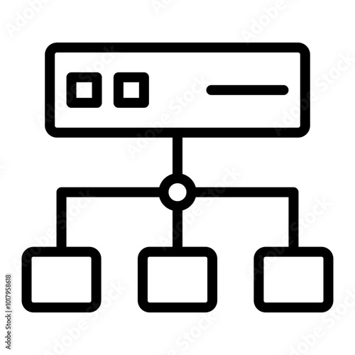 Proxy Server Vector Line Icon Design