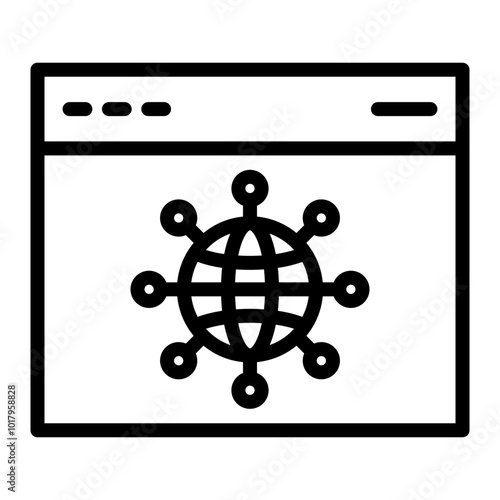 Content Delivery Network Vector Line Icon Design