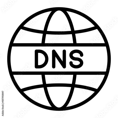 DNS Vector Line Icon Design
