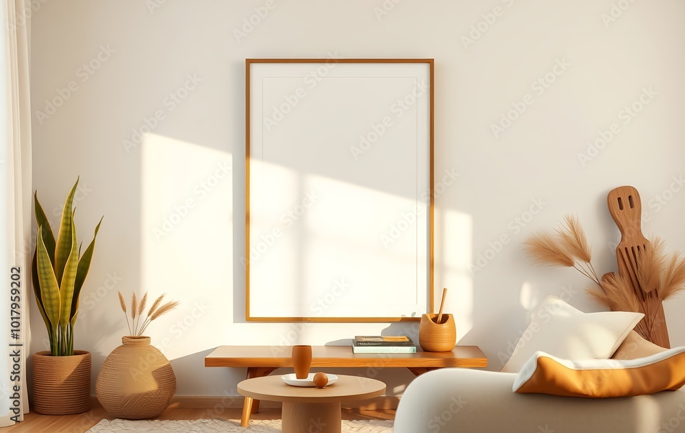 Obraz premium A Virtual Tour of Modern Living Room Design in 3D