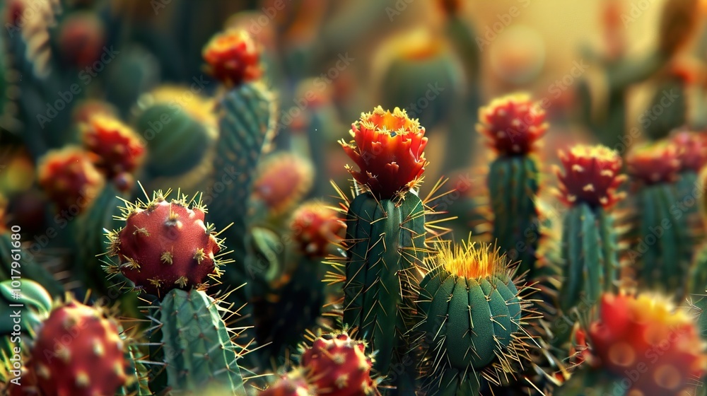 Close-Up of Blooming Cactus in the Desert Close-Up of Blooming Cactus in the Desert