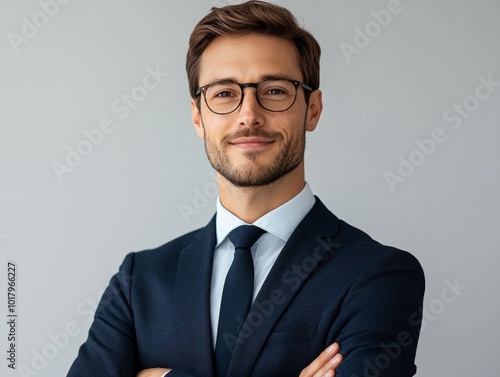 Professional Headshot of a Man with White Background photo