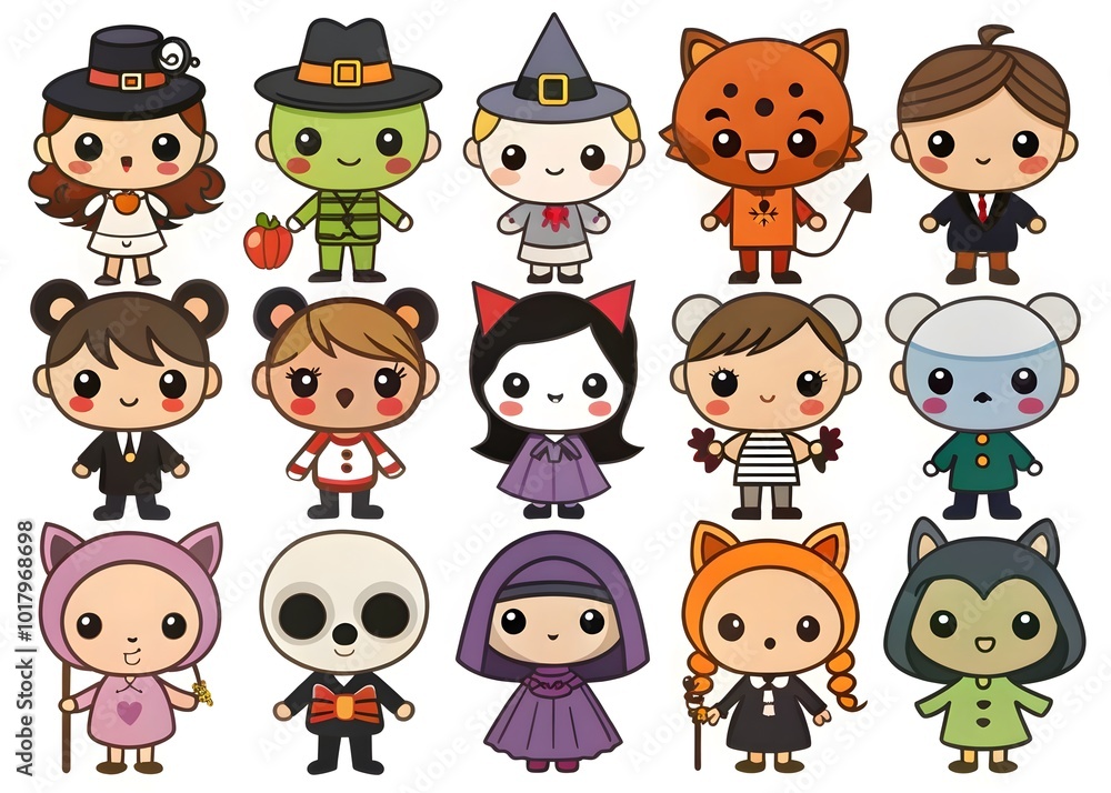 Obraz premium Illustration Halloween Characters Collection 