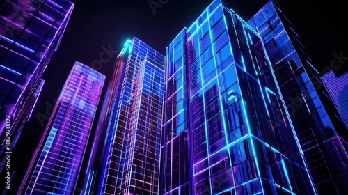 Wallpaper Mural Neon Cityscape Torontodigital.ca