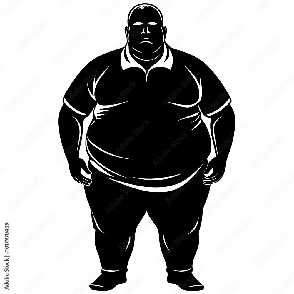 Fototapeta premium fat man silhouette vector