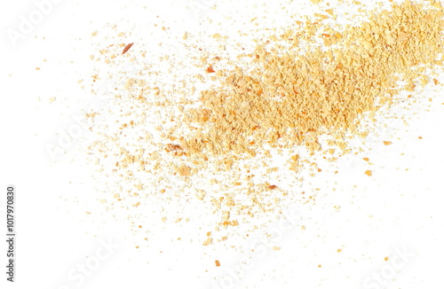 Nutritional yeast flakes, or dry inactive yeast falling background and texture photo